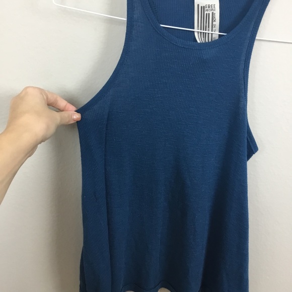 Free People Solid Blue Tank Size XS - Picture 2 of 6